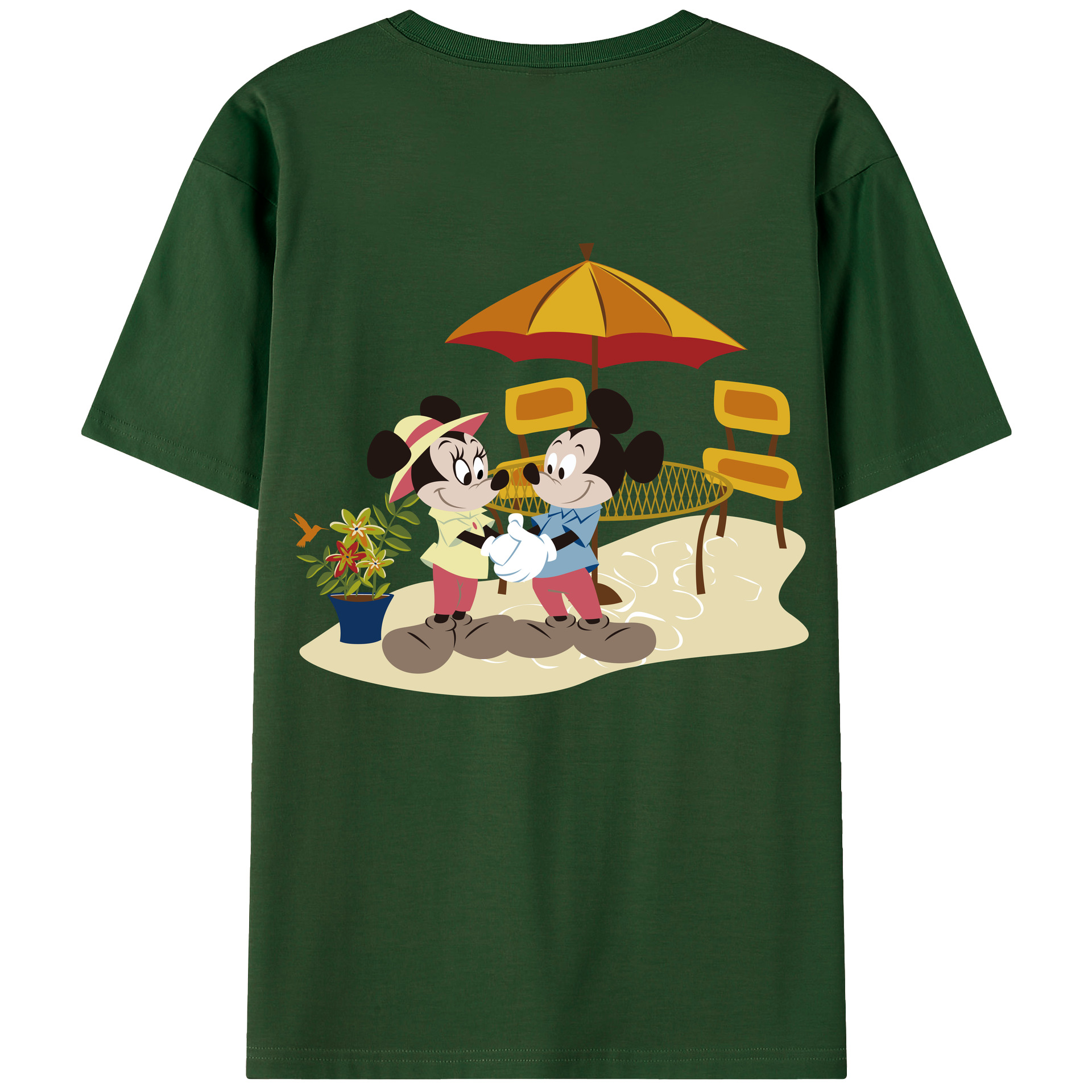 （画像用） ミッキーマウス Mickey Mouse 綿100％半袖Tシャツ（背面プリント）